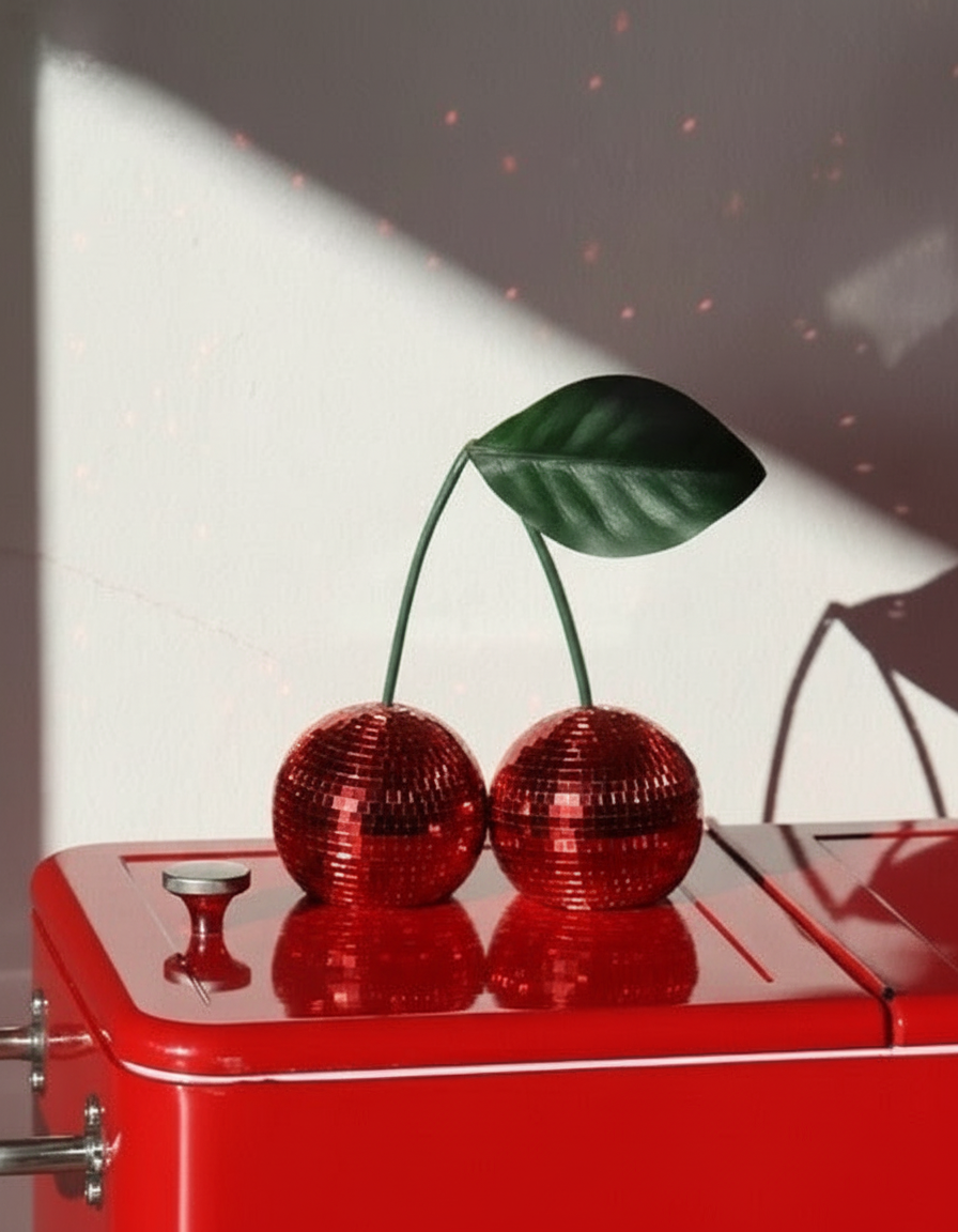 Cherry Disco Ball – Objet décoratif ludique et coloré