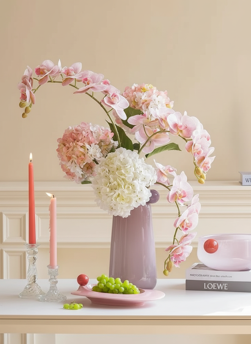 Vase cylindrique Jelly Bean – Vase centre de table ludique et coloré