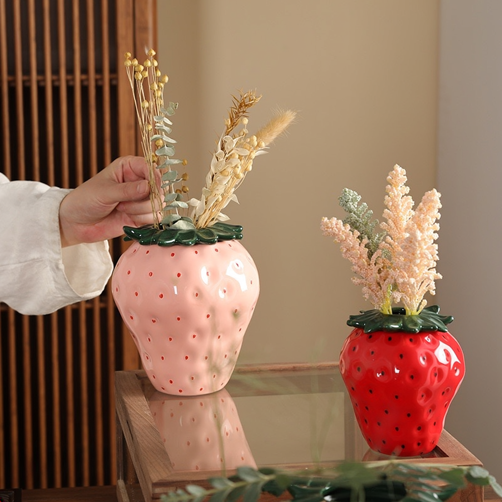 Vase céramique strawberry déco maison